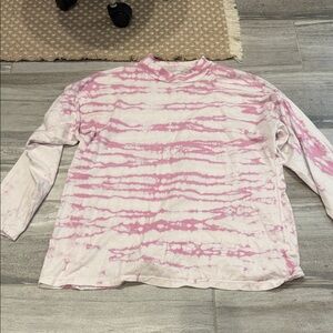Free people pink Tie-Dye Long Sleeve Shirt